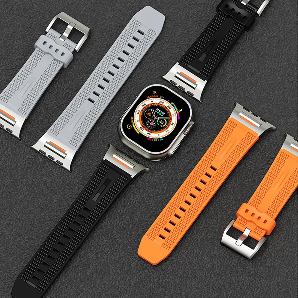Silicone Strap for Apple Watch Band Ultra 3/2 49mm 46 42 45mm 44mm Sport Band for Iwatch Series11 10 9 8 7 6 SE 5 4 3 Bracelet