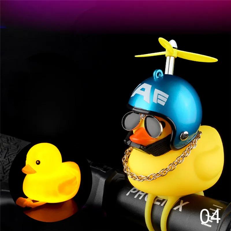 Luminous/Normal Airscrew Helmet Standing Duck Broken Wind Small Yellow Duck Bike Motor Riding Cycling Lights Bicycle Accessories
