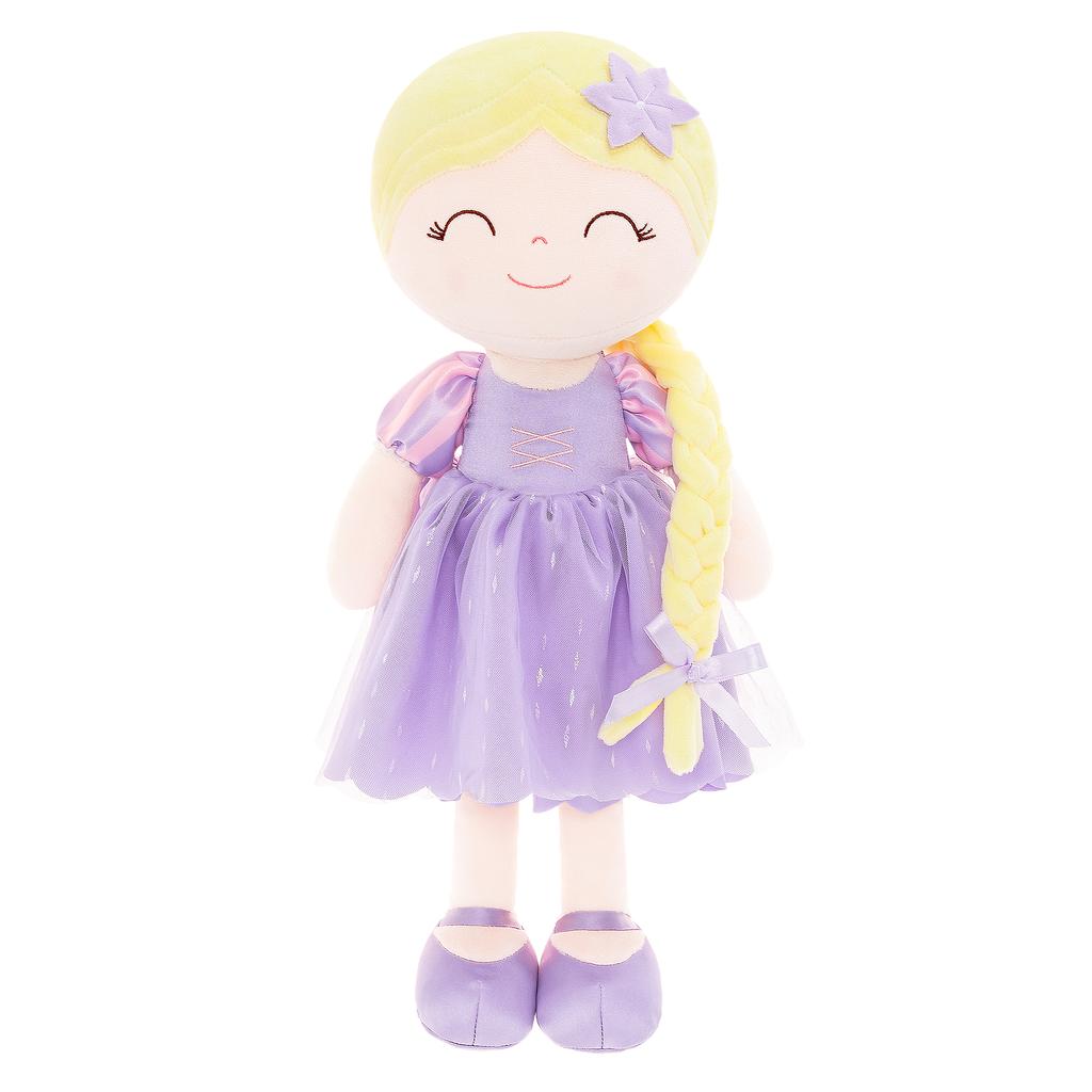 16 Inches Plush Dolls Purple Flower Princess Baby Girls Toys Purple Dress for Baby Girls Birthday Gifts