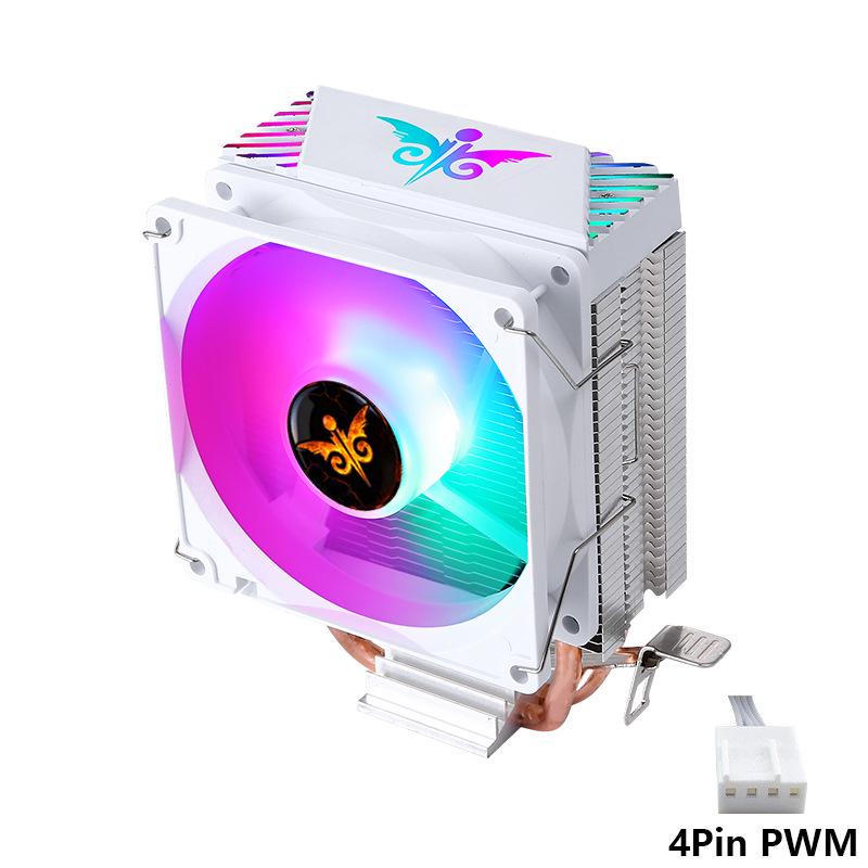 Silent CPU Cooler with 2 Heatpipes, 9CM Fan, 4-Pin Temp Control for LGA1200 & 115x Platforms
