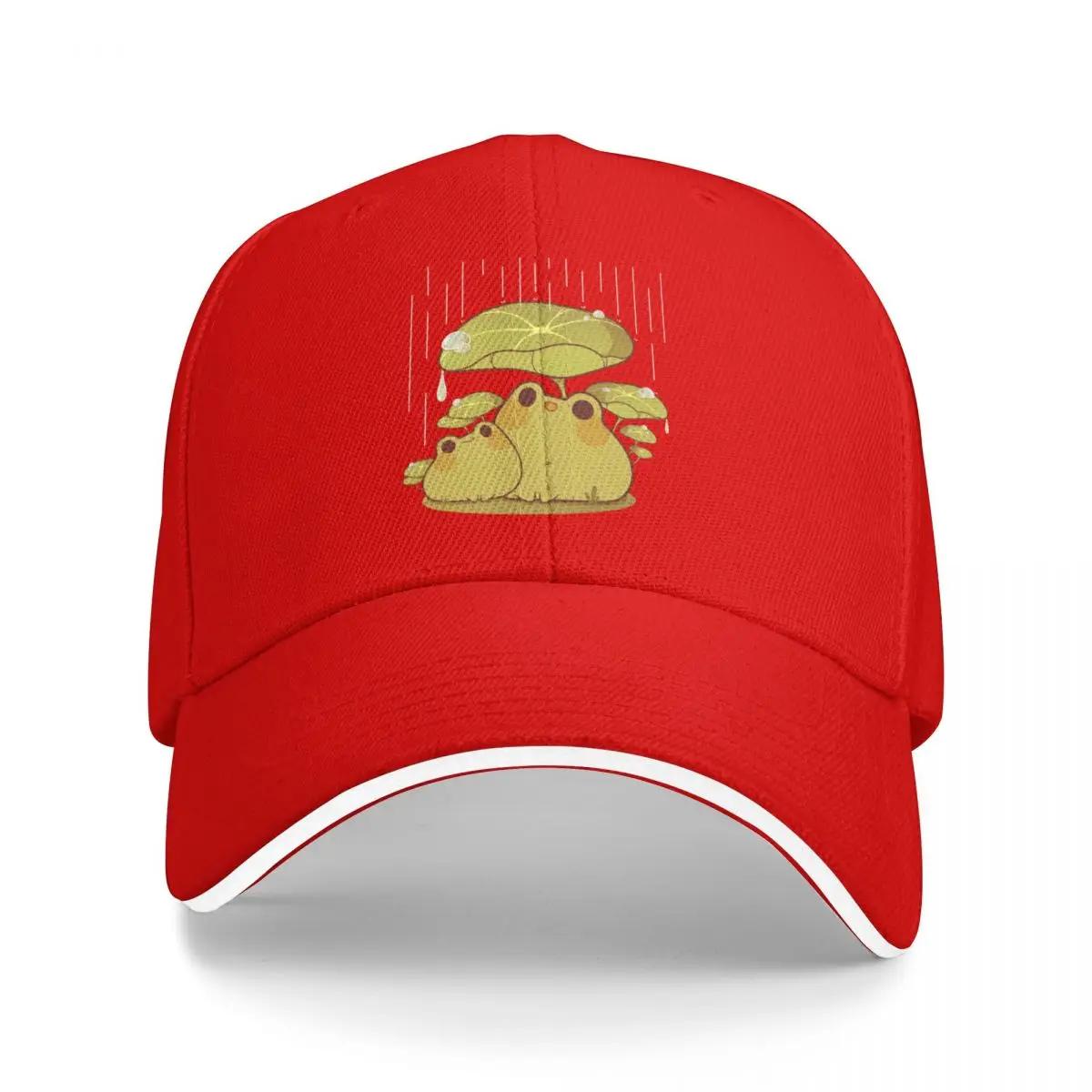 Froggies together in the rain Baseball Cap Hip Hop Trucker Hat New In Hat Vintage Unisex Golf Wear Women s