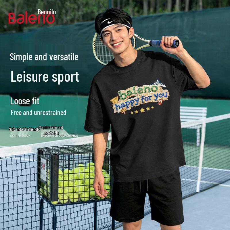 Baleno Men s Pure Cotton Graffiti Print Short Sleeve T-Shirt 4XL