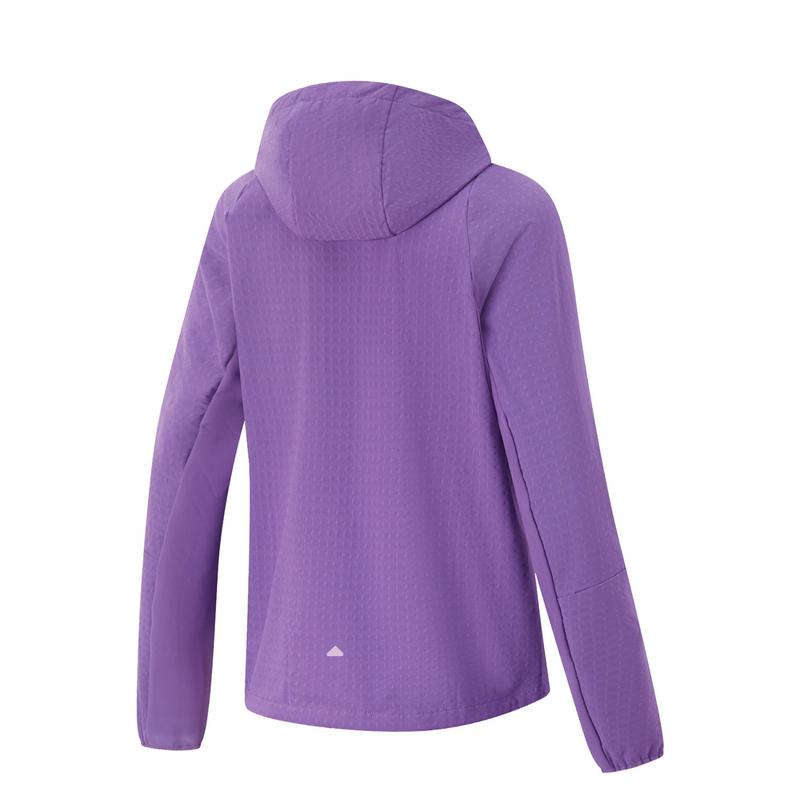 Li-Ning Comfortable Simple Zip Hooded Solid Color Warm Wear-Resistant Sports Jacket Women Jackets Purple AFDUC28-2