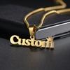 Atoztide Personalized Custom 5cm Big Pendant Names Necklace Stainless Steel Crown Cuban Thick Chain for Men Women Jewelry Gift