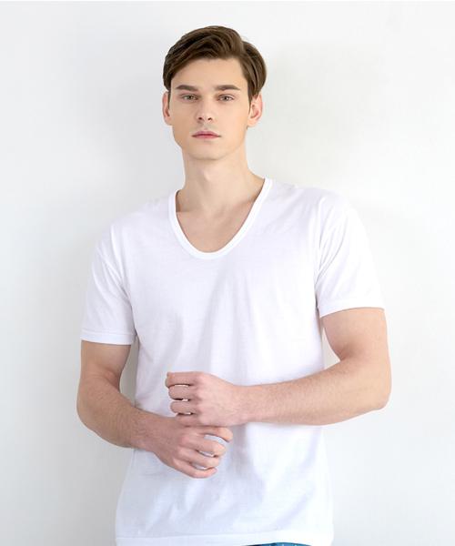 [TRY] Pure Basic U-Neck T-Shirt_Pure Cotton [Shipped from Korea] 100% Authentic 90