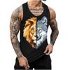New Lion 3D Print Men's Tank Tops Harajuku Animal Wolf Pattern Summer Tops Fitness Bodybuilding Gym Muscle Sleeveless Shirts