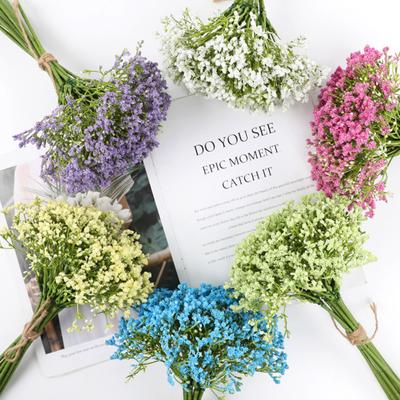 12 sztuk sztuczny oddech dziecka bukiet z łodygą realistyczne wielokrotnego użytku strona główna wesele sztuczny kwiat kompozycja kwiatowa dekoracja rekwizyty fotograficzne