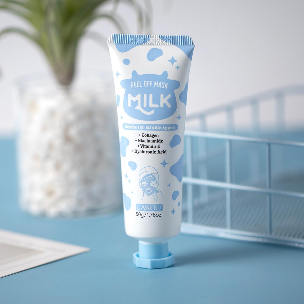 LAIKOU Milk Peel-Off Mask for Facial Treatment Deep Cleansing Blackhead Removal Pore Tightening Brightening