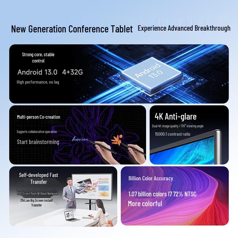 Horion E75 75-inch 4K Touch Conference Flat Panel Display with Stand (CN version)