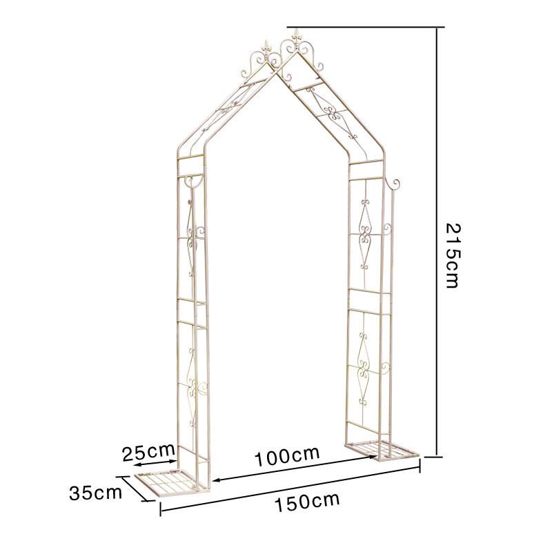 American Wrought Iron Garden Arch Flower Stand & Climbing Frame with Base Tray for Terrace and B&B Decor