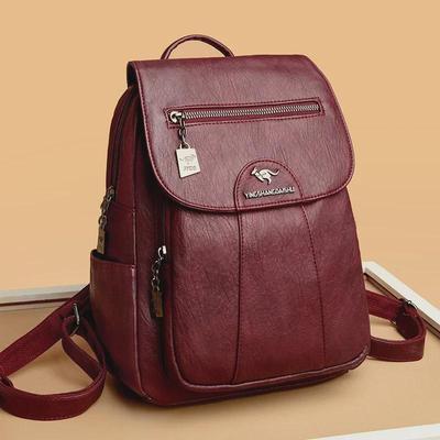 Rucsac Elegant de Damă din Piele Moale cu Capacitate Mare, Antifurt, pentru Călătorii și Studenți