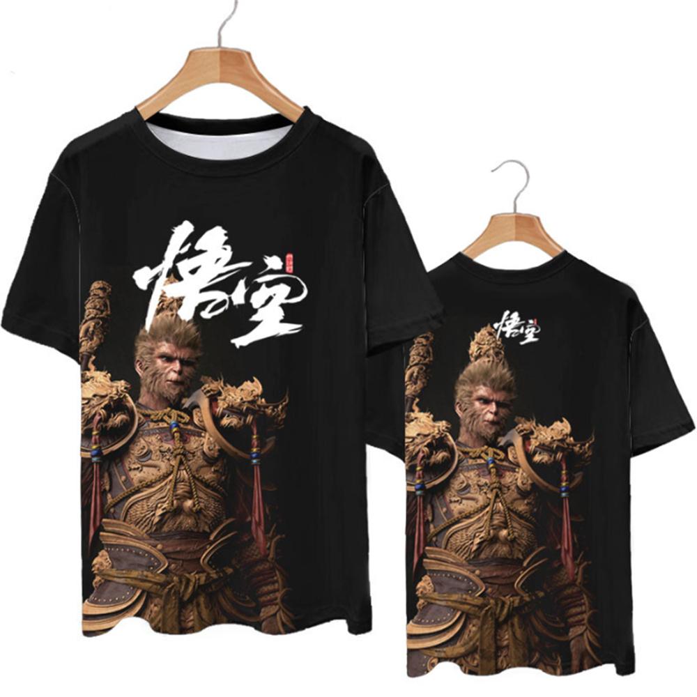 Hot Sale Rollenspellen Zwart Mythe Wukong Print T-shirt 3D Mode Mannen/Vrouwen Korte mouw T-shirt y2k Origineel heren T-shirt