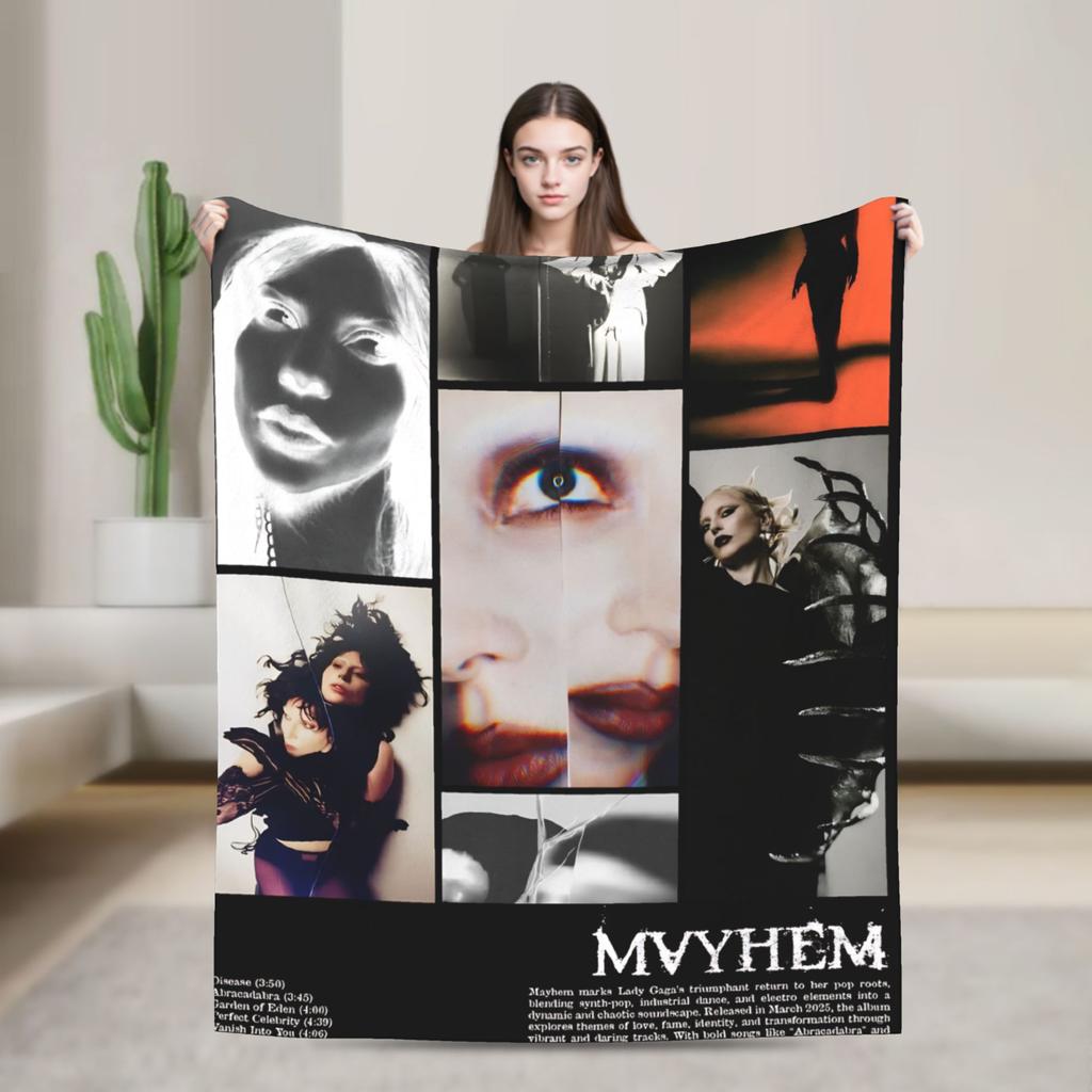Lady Gaga Mayhem 2025 Album  Blanket  Super Soft Plush Bedding Throws For Couch Chair Travel Flannel Bedspread Bed Cover