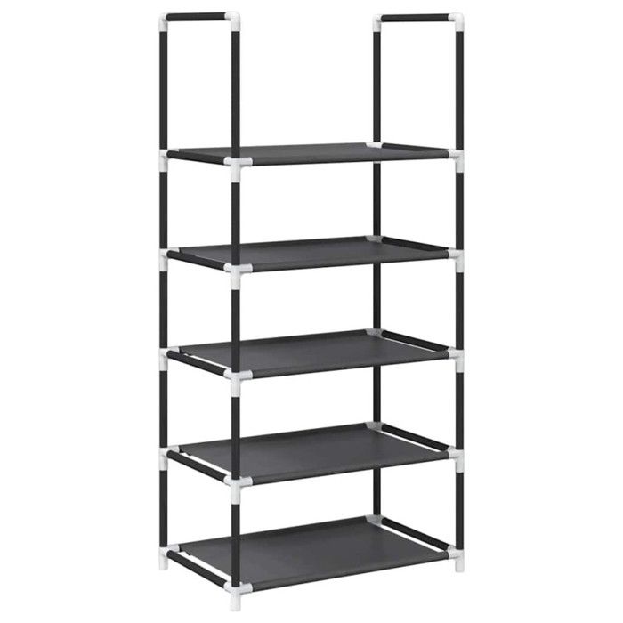 Étagère à chaussures - VIDAXL - 5 niveaux - Tissu non tissé - Noir - 44x28x94 cm