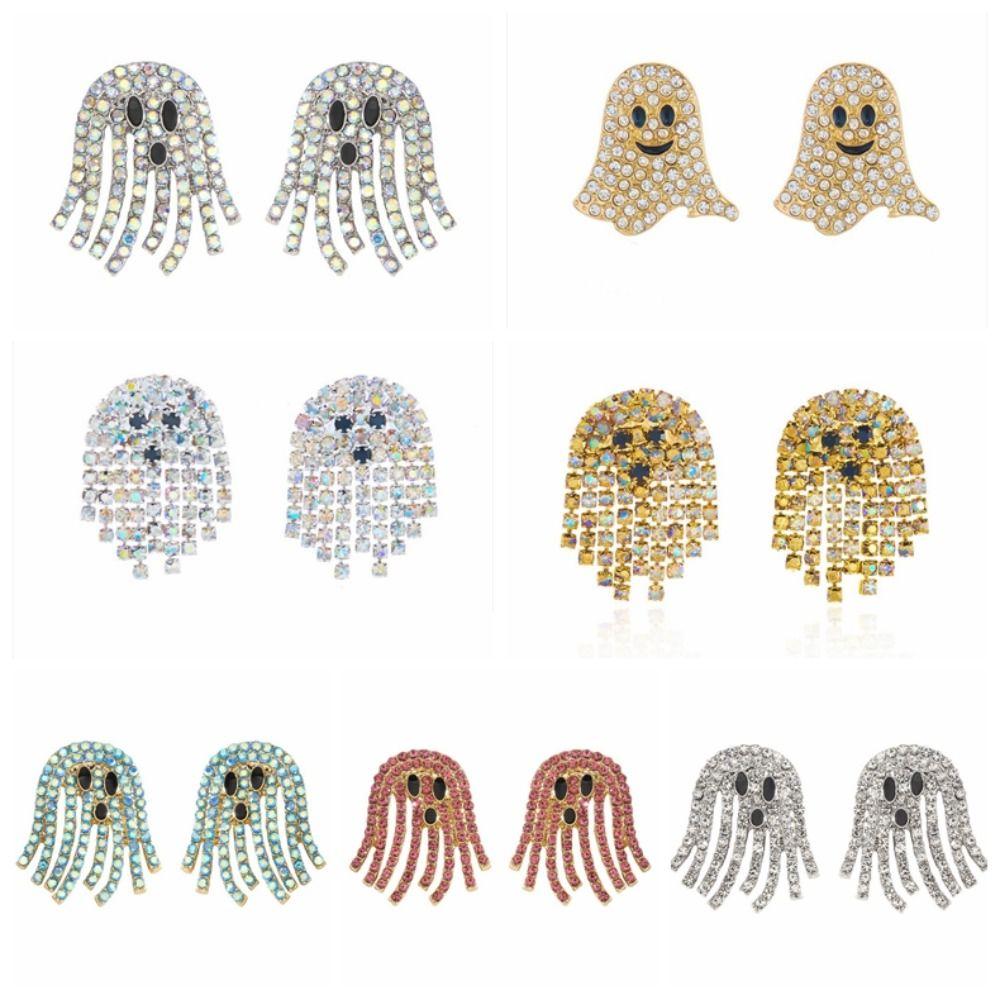 Tassel Ghost Earrings Sparkling Dangle Earrings Cute Halloween Earrings  Daily