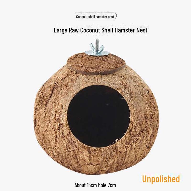 Hamster Nest Coconut Shell Hiding House for Pets - Summer Climbing Habitat for Small Animals