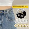 Elegante Kette Brosche Revers Anstecknadel Damen Hosen Taille Straffung Knopf Kleiderclip für Weite Hosen Röcke Ärmel Pullover