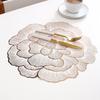 Peony Nordic Style Decorative Bronzing Home Coaster PVC Table Mat Thermal Insulation Non-slip Waterproof Anti-scalding Placemat
