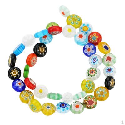 Bunte Perlen mit Blumenmuster für handgefertigten Schmuck, Armbänder, Halsketten, Abstandshalter