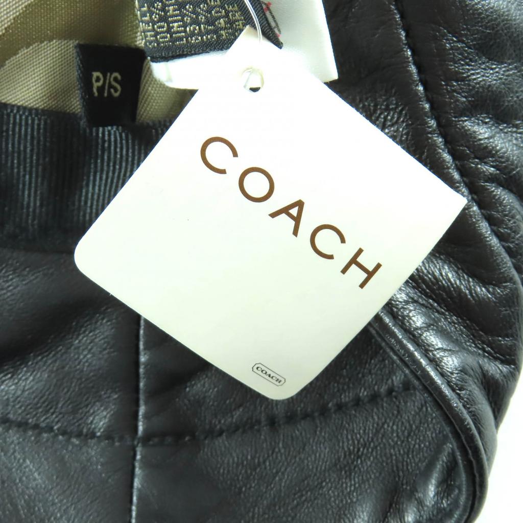 Tolle COACH Mütze schwarzes Lammleder Damen Gebraucht