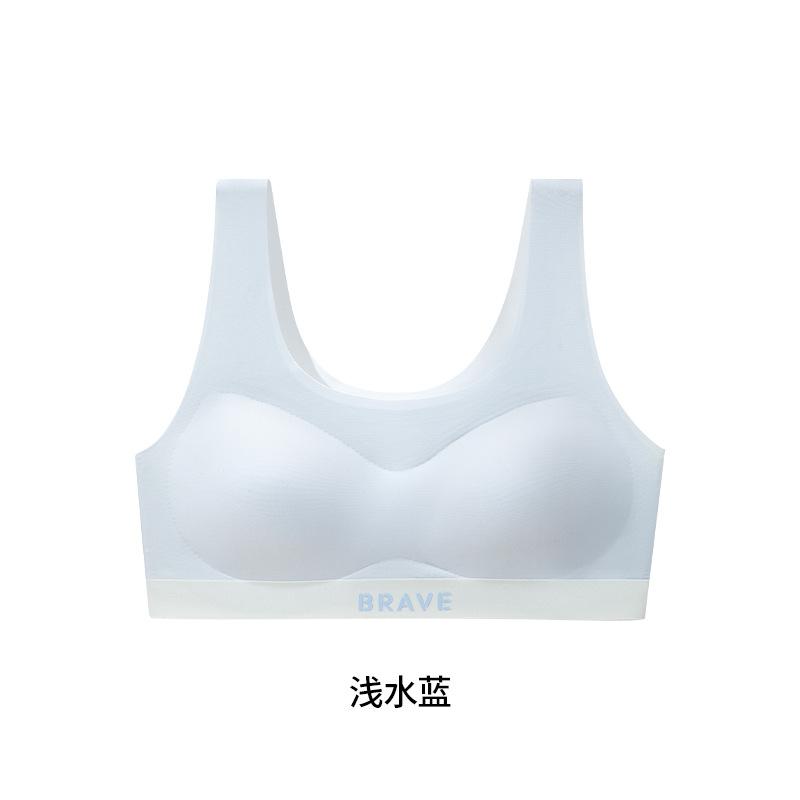 

Thin seamless less sports student no steel ring development period three-stage fixed cup small vest bra xl (recommended 55-65kg)