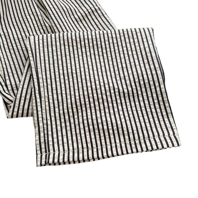 Spring/Summer 2026 Women's Wide-Leg Vertical Stripe Pants - Elastic Drawstring, Loose Fit, Versatile Texture, Slimming Design