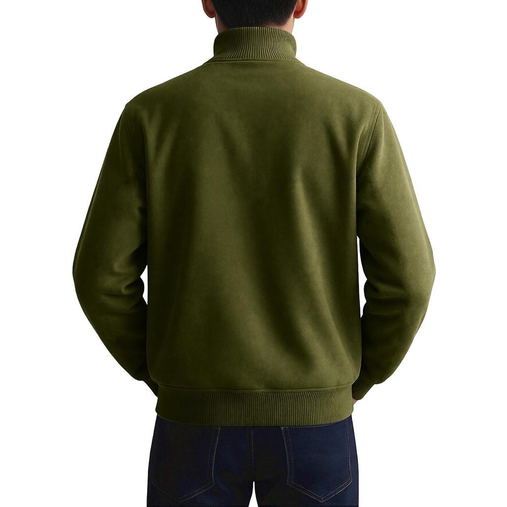 Men's Long Sleeve Suede Jacket Men's Casual Warm Long Sleeve Cardigan Coat