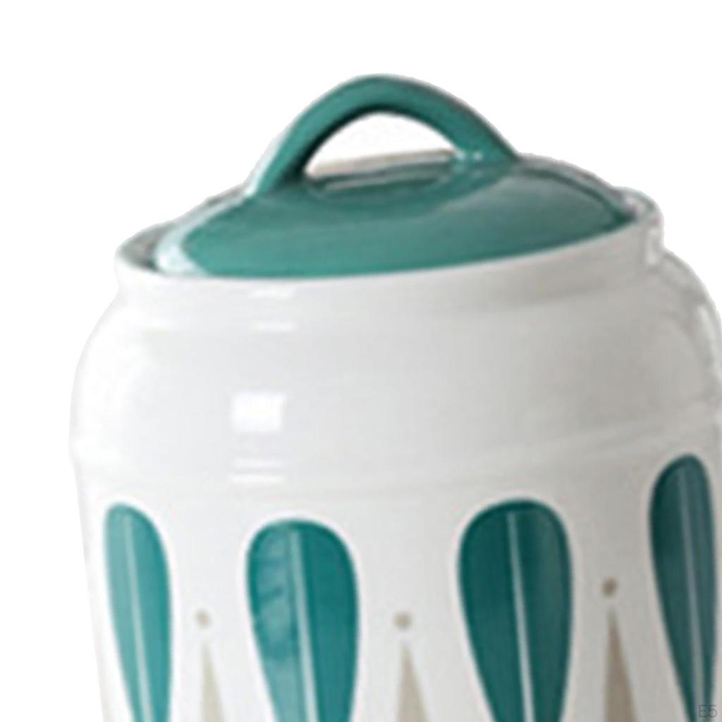 Ceramic Jar with Airtight Lid Food Storage Porcelain Dry Container Tea Canister Pet Treat