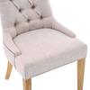 Dining Room Fabric Armchair with KD Legs and Decorative Rivets - Assemblable Upholstered Chair, Modern Design, 2-Piece Set