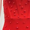 Elegante Vestido de Noite Bandage Quadrado com Alças Finas e Contas