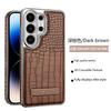 Custodia Lussuosa Business Magnetica in Pelle con Texture Coccodrillo per Samsung S26 Ultra S25 S24 Plus S23 Cover Antishock con Supporto e Sensazione Pelle