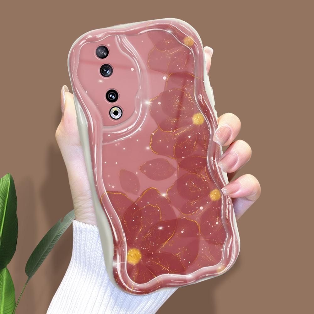 Cute Cartoon Pattern Cream Texture Casing Wavy Edge Soft Silicone Cover Phone Case for Huawei Honor Infinix Tecno iPhone