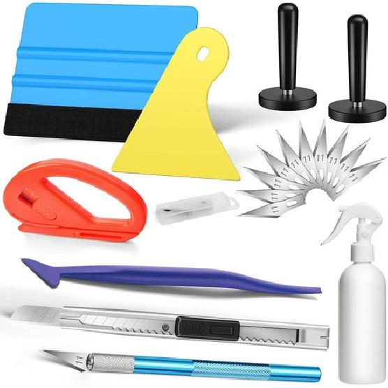 Комплект для тонировки стекол, 19 шт. Набор инструментов для виниловой оклейки, Профессиональный комплект для оклейки автомобиля, 19 шт.