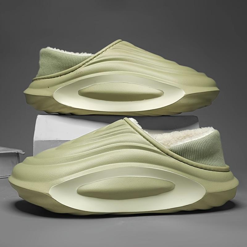 Winterverdickte Rutschfeste Gefütterte Hausschuhe Leichte EVA Indoor Outdoor Heim Freizeitschuhe mit Weichem Stofffutter