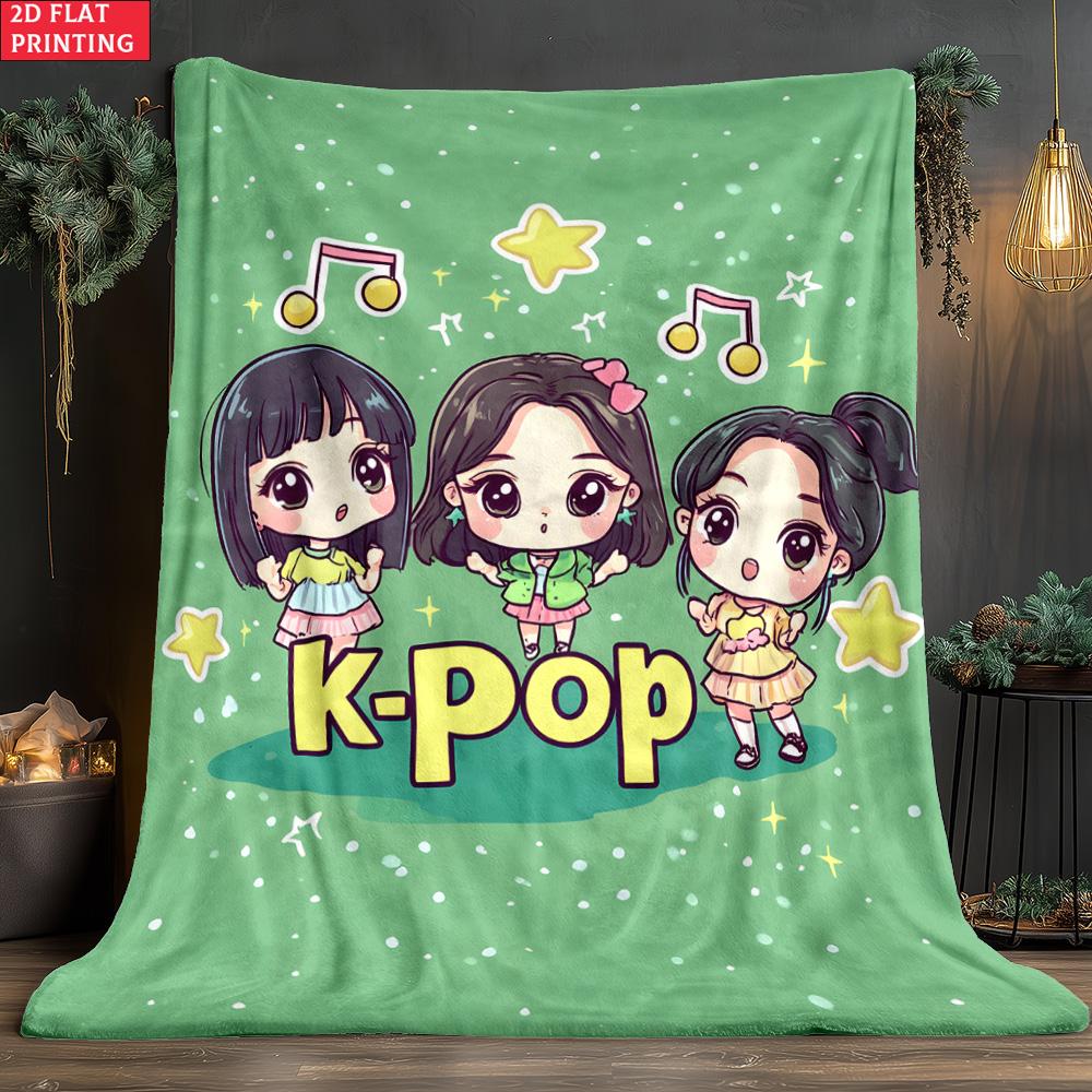 K-POP Print Blanket.Warm and Comfortable Flannel,Bedroom,Sofa,Bed,Chair,Gift,Picnics,Trip, Camp,Blankets.