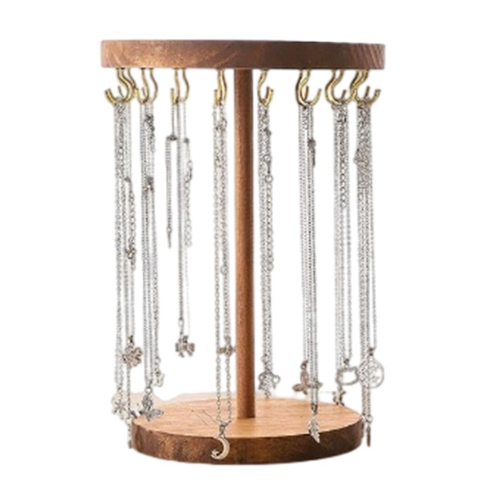 Jewelry Holder Necklace Stand Keychain Stand Wood Texture for Showcasing Necklace Earrings and Bracelet in Stores
