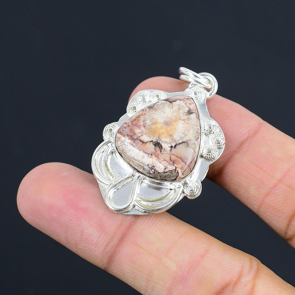 Easter Deal Pear Birds Eye Jasper Gemstone 925 Sterling Silver Pendant Jewelry