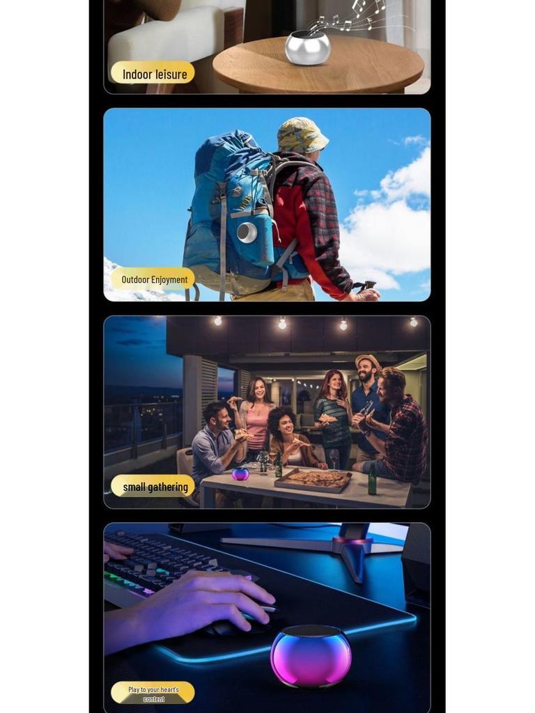 Portable Bluetooth Speaker - High-Quality HIFI Stereo Sound, Mini, Wireless, Internet Favorite, Ideal for Students (Model XCM4)