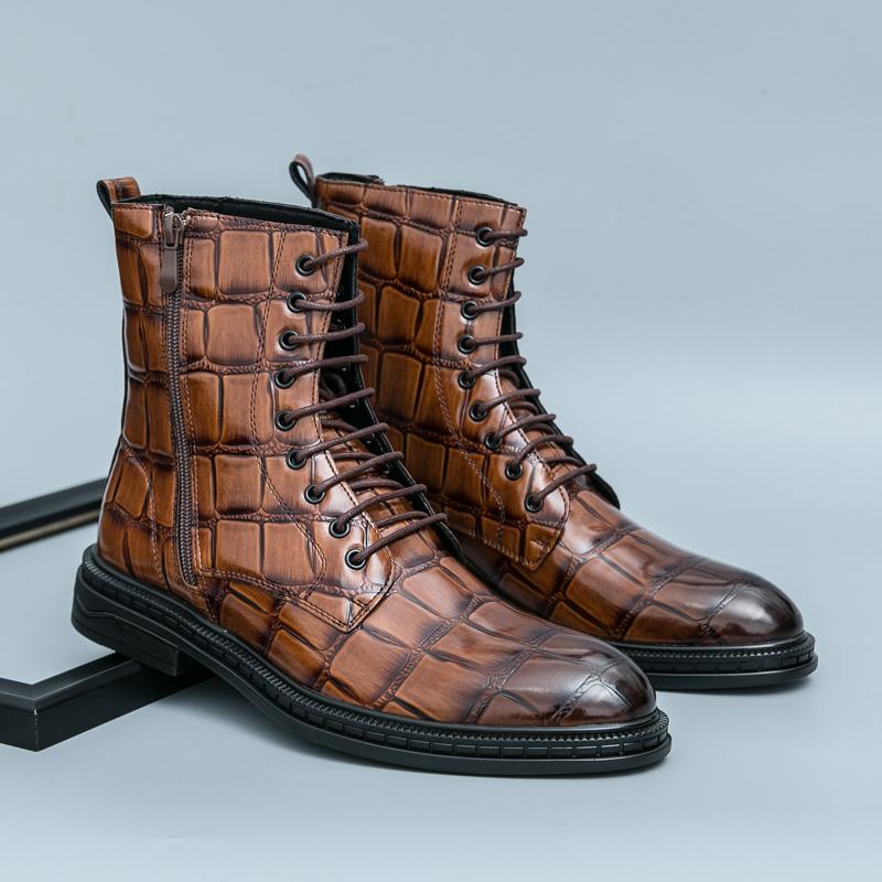 

Fashion High Quality Mens Leather High Top Boots Trendy and Fashionable on The Street Comfortable and Durable Outdoors Men Chelsea Boots 45