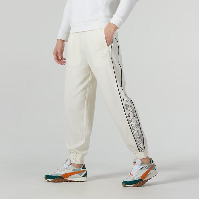 PUMA Printed Sports Fitness Training Tapered Running Casual Pants Men bottoms Off-White 539524-65