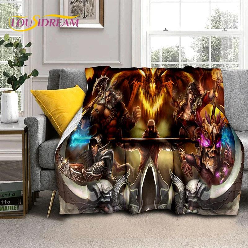 Diablo 3D Retro Game Gamer Soft Flannel Blanket for Beds Bedroom Sofa Picnic,Throw Blanket for Cover Outdoor Leisure Nap Gift