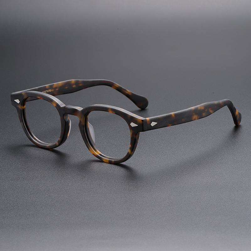 Retro MarkenDesign Luxus Runde Rahmen Brillenrahmen für Männer Frauen Ultraleicht Acetatlegierung Blaulichtfilternde Brillen