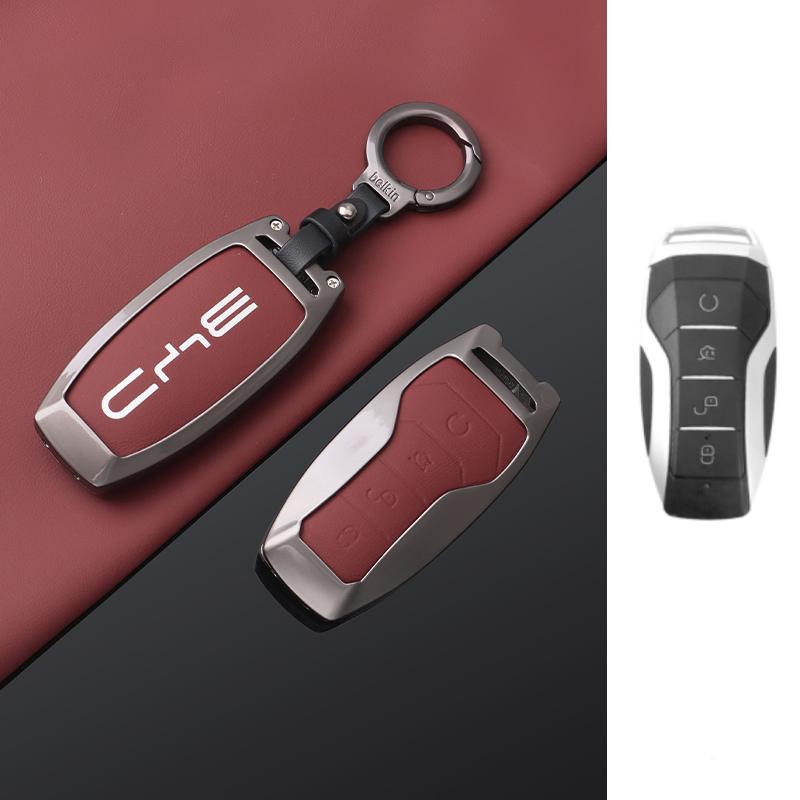 Zinc Alloy Leather Car Key Case Byd Song Plus Atto 3 Han Ev Tang Dm Qin Yin Dolphin Key Holder Car Key Case