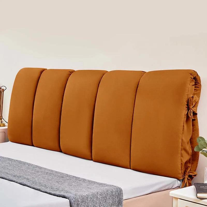 Removable Washable Soft Headboard Pillow High Rebound Sponge Backrest Headboard Cover Luxury Suede King Queen Size Head Cover