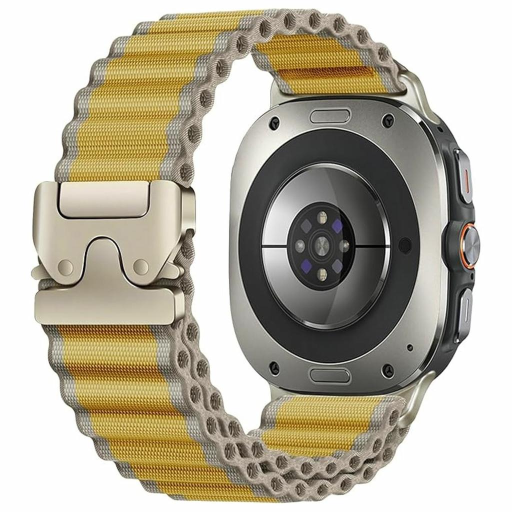For Samsung Galaxy Watch Ultra (2025) 47mm / Ultra 47mm Watch Band Parachute Buckle Wide Ripple Pattern Nylon Wrist Strap