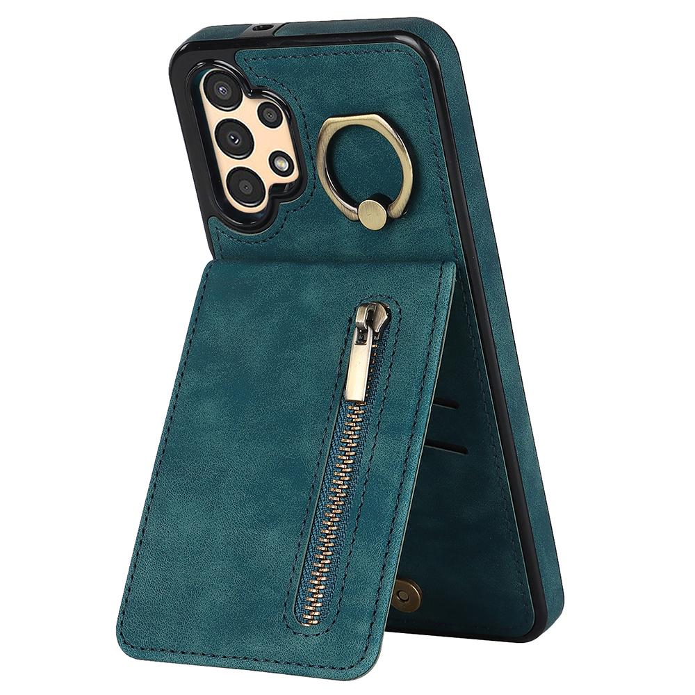 For Samsung Galaxy A13 5G/A13 4G RFID Blocking Kickstand Case Retro PU+TPU Wallet Phone Cover