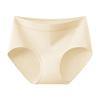 Mei Ya Ting Women's Mid-Waist Extended Pure Cotton Gusset 10A Silk Antibacterial Seamless High Elastic Breathable Basic Triangle Panties