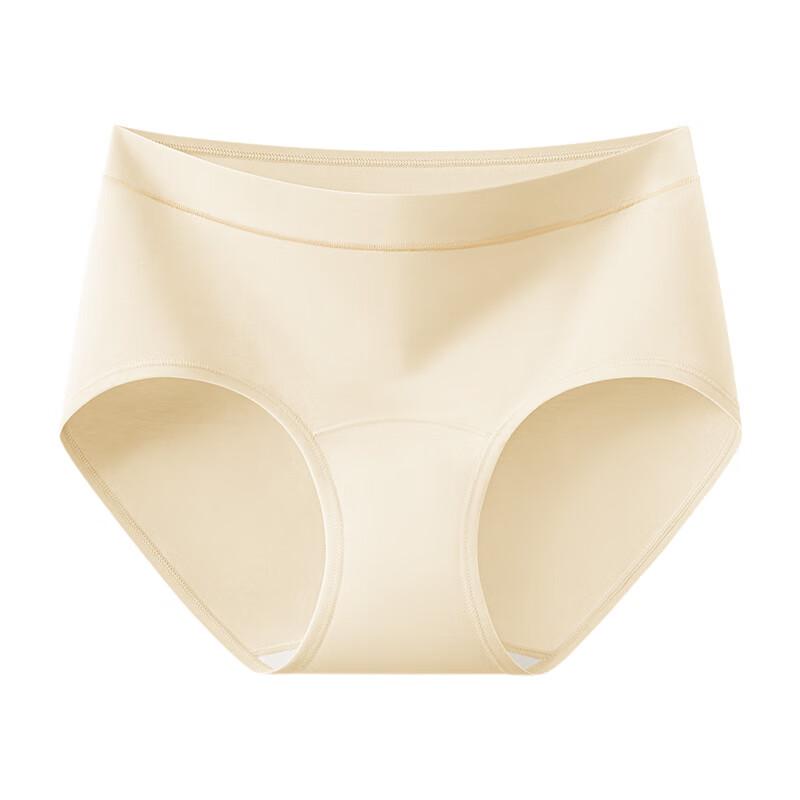 Mei Ya Ting Women's Mid-Waist Extended Pure Cotton Gusset 10A Silk Antibacterial Seamless High Elastic Breathable Basic Triangle Panties