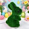 Artificial Moss Easter Bunny Ornament Realistic Flock Green Rabbit Faux Greenery Home Holiday Party Spring Decor Ornament