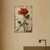 Metal Wall Art Vintage Rose Poster, Aluminum 8x12 Inch, Anti Rust Fade Resistant Home Decor